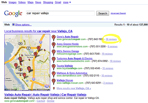SEO results