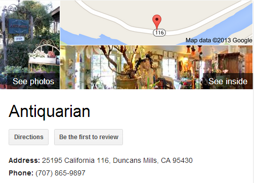 Google Business View for an Antique Store. Look Inside!