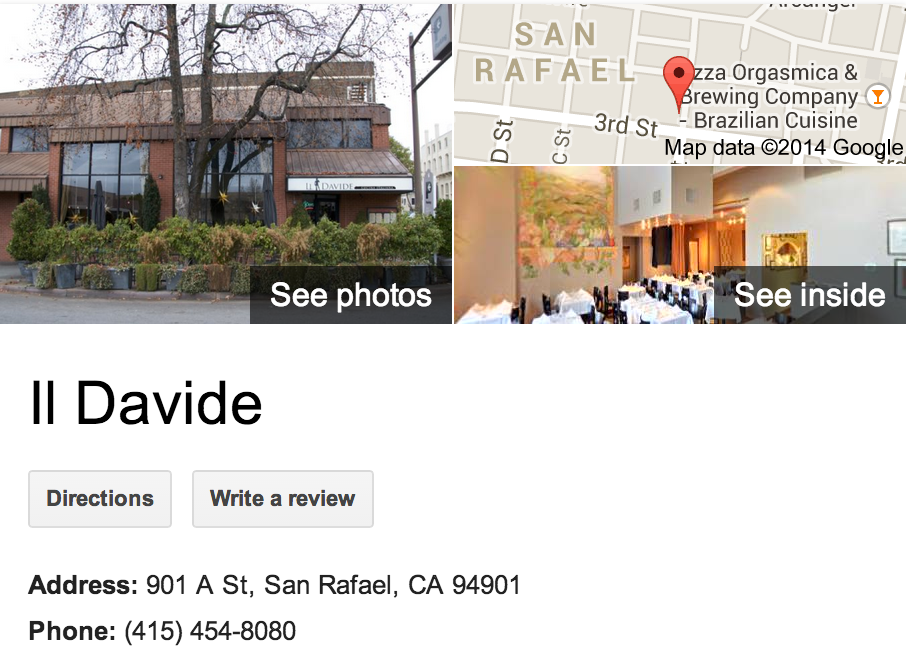 Google Business View for an Italian Restaurant.  Look Inside!