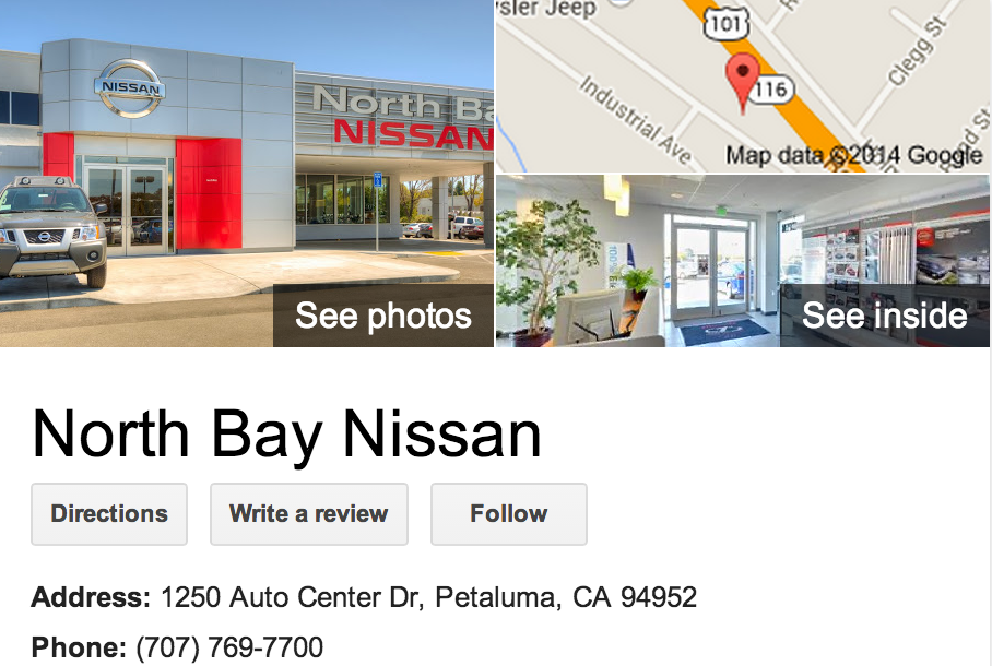 Google Business View for a Nissan Dealer.  Look Inside!