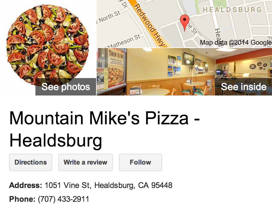 Google Business View for a Pizza Restaurant.  Look Inside!