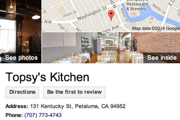 Google Business View for a Restaurant.  Look Inside!
